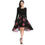 High quality women long sleeve frock high waist skirt